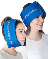 WISDOM WRAP Face, Head & Neck Therapy with 4 Hot/Cold Gel Packs 4"x9" (2) and 3"x5" (2). Relief for Fever, Jaw Oral and Facial Surgery, Migraines, TMJ, Sports Injuries.