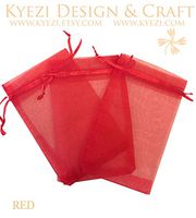 50 Pcs Red 4x6 Sheer Drawstring Organza Bags Jewelry Pouches Wedding Party Favor Gift Bags Gift Bags Candy Bags [Kyezi Design and Craft]