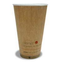 Planet + 100% Compostable PLA Laminated Double Wall Insulated Hot Cup, 20-Ounce, 600-Count Case