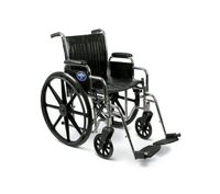 Medline Excel 2000 Wheelchair, 20" Wide Seat, Desk-Length Arms, Swing Away Footrests, Chrome Frame