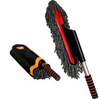 HEIFEN Dust Collector Microfiber Car Wipe Mop Dust Duster Wax Brush Cotton Retractable Washing Sweeping Special Tool Supplies for Bathroom,Kitchen,Office,Spider Web Brown