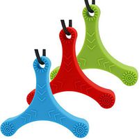 Panny & Mody Sensory Chew Necklace Silicone Spinner Shaped Pendant Chewable Jewelry, Autism ADHD Teething Necklace for Kids, Boys or Girls Sensory Motor Aids(3 Count)