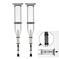 MOXIN Elderly Axilla Crutches Adult Foldable Walking, Standard Handle with Shock Absorbing Spring, Forearm Crutch Assistance, Lightweight Walking Aid,twowithsprings