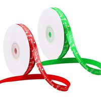 Color Scissor 2 Rolls Christmas Ribbon, Gift Wrapping Ribbon with Pattern for Christmas (Green&Red)