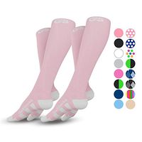 Go2Socks Compression Socks for Men Women Nurses Runners 20-30 mmHg Medical Stocking Athletic(2pLPink,S)