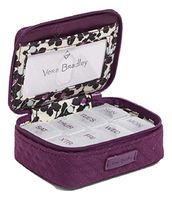 Vera Bradley Iconic Travel Pill Case in Gloxinix Purple Microfiber