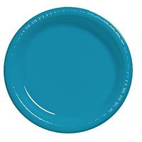 Creative Converting Touch of Color 20 Count Plastic Dinner Plates, Turquoise