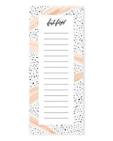 Modern to Do List. Home or Office. Stationery Notepad. 50 Sheets (3.625" x 8.5"). Black Speckles and Pink Stripes. Chic Grocery List. Don't Forget.