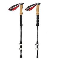 XIHAA High-End Extension Double Handle Trekking Pole Cross-Country Stick Outdoor Rock Climbing Ultra-Light Carbon Fiber External Lock (1 Pair),Black