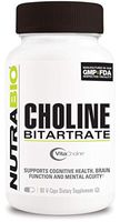 NutraBio Choline Bitartrate (550mg) - 90 Vegetable Capsules