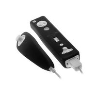 iShoppingdeals - Black Soft Silicone Skin Case Cover for Nintendo Wii Remote and Nunchuck Controller