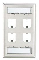 Panduit CFPL4SY 1-Gang 4-Port Faceplate, Stainless Steel