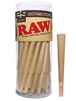 RAW Cones Classic King Size | 50 Pack | Natural Pre Rolled Rolling Paper with Tips & Packing Sticks Included