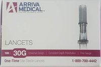 Arriva Medical 30G Fine Lancets Box of 100 Diabetic Care