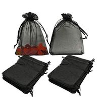 Sheer Organza Bags 60pcs Favor Gift Bag Drawstring Mesh Bags Business Packages (4x6, Black)