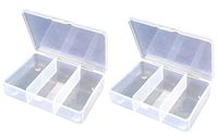 Green Leaf 3 section Small Plastic Box Organizer 2 Pack