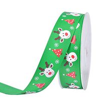 20 Yards Grosgrain Satin Fabric Xmas Ribbons for Crafts Decoration Holiday Box Gift Wrapping, Hair Bow Clips, Sewing, Wedding (ML580-1")