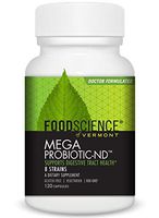 FoodScience of Vermont - Mega Probiotic-ND, 8 Strain Non-Dairy Digestive Health Supplement, 120 Capsules