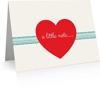 Heart Note Cards (24 Cards and Envelopes) Valentines Cards