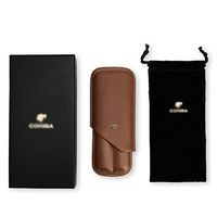 LSX-Cigar Box Cigar Box，Cigar Leather case, moisturizing Leather case, Travel Portable, 2 Packs of Cigar Sets, Short Leather case, Box OYO (Color : Brown)