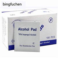 HXSD 100pcs/lot Portable 100pcs/Box Alcohol Swabs Pads Wipes Antiseptic Cleanser Cleaning Sterilization First Aid Home Makeup 1