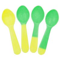 Frozen Dessert Supplies 3 Inch Mini Tasting Color Changing Spoons Yellow to Green - Colorful Plastic Spoons - Made in USA! 25 Count