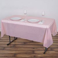 Efavormart 5 Pcs Rectangle Plastic Tablecover 54" x 72" Disposable Plastic Table Cover - Blush