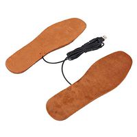 Samfox Heated Insoles - 1 Pair USB Electric Powered Heating Shoes Insoles Feet Warmth-Keeping Pads Brown Men
