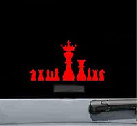 JS Artworks Chess Pieces Vinyl Decal Sticker (RED)