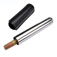 Humidors Single Cigar Portable Cigar Case Travel Cigar Cigar Holster Sealed Moisturizer (Color : Black, Size : 14.52.62.6cm)