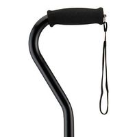 NOVA Designer Walking Cane with Offset Handle, Lightweight Adjustable Walking Stick with Carrying Strap, Black