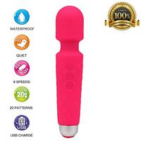 PKIE Personal Wand Massager for Body Therapeutic, Waterproof, Rechargeable, Quiet, Stress Relief 8 Speeds 20 Patterns Powerful Handheld Massager for Foot Back Shoulder Sport Recovery Muscle Relaxation