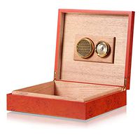 KEOA Cedar Humidor with Embedded Magnetic Seal+Humidifier and Hygrometer(20 Cigars)
