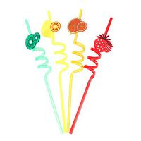 UPKOCH 4pcs crazy loop straws cartoon fruit straws for cocktail birthday party bar restaurant favor