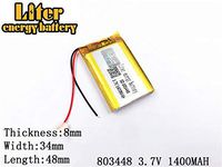 3.7V 1400mAh 803448 Lithium Polymer Ion Rechargeable Battery Lithium Polymer Li-Po Battery for MP4 GPS MP3 Bluetooth Stereo DIY Gift
