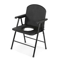 NESSTIC Toilet Chair Commode Seat with Padded Cushion Portable Bedside Commodes Medical 2 in 1 Foldable Shower Bath Chair with Backrest for Elder Disabled Pregnant Women