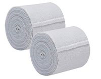 Nexskin 3" Organic Latex Free American Cotton - Comfort Elastic Bandage with Single Hook & Loop Closure - White, 2 Pack