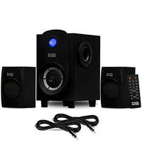Acoustic Audio AA2107 Bluetooth Home 2.1 Speaker System with USB and 2 Extension Cables