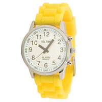 Ladies Touch Talking Watch - Large Face - Yellow Rubber Band