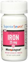 Superior Source Iron Supplement For Women Sublingual Tablets - Ferrous Fumarate 25 mg - 90 Count