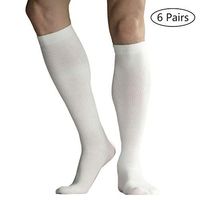 +MD 6 Pairs Microfiber Compression Socks (8-15mmHg) for Women & Men - Knee High Socks for Running, Athletic, Nurses, Travels, Edema, Anti-DVT, Varicose Veins 3Black3White 13-15