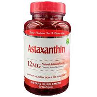 Mega Astaxanthin II Super Strength 12mg Supports Skin, Eye and Cardiovascular Health (60 Softgels)