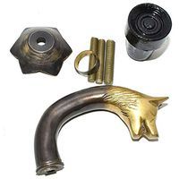 Eve.Store Wooden Walking Stick Wolf Head Antique Style Made Solid Brass