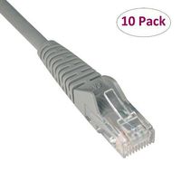 Tripp Lite (N201-003-GY) 10-Pack 3-Ft Gray Cat6 RJ-45 Male to RJ-45 Male Network Cable