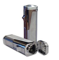 Prestige Import Group Typhoon Triple Flame Torch Lighter with Punch Cutter - Color: Silver
