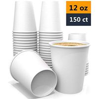 UniCup Disposable Paper Cups – Pack of 150-12oz Cups – Hot/Cold Beverage Drinking Cup for Water, Juice, Coffee or Tea – Ideal for Water Coolers, Party, or Coffee 150-12oz