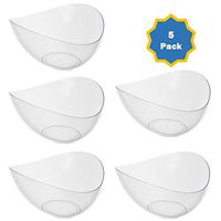Plastic Serving Bowls| Disposable, Small Clear Angled Candy Bowls for Parties, Buffet, Chips, Candy, Fruits. 5 Pack - Posh Setting 10oz