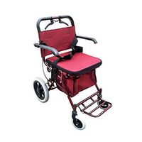 Walkers for Seniors with Seat Trolley Walker, Portable Folding, with seat and footrest, Suitable for Grocery Shopping, Shopping, Travel Rolling Walkers (Color : Red)