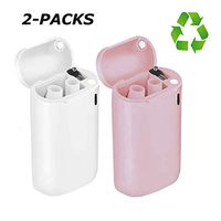 Food-Grade Portable Straw, Reusable Metal Straws, Save the Turtles straw, Stainless Steel Drinking Straws,Folding Drinking Straws with Hard Case for Party Travel Outdoor 2 Pack (Pink&White)