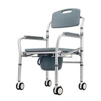 HSRG Folding Bedside Commode Wheelchair,Bedside Potty Chair for Adults, Toilet Seat with Handles and Bucket,Bathroom Shower Chair